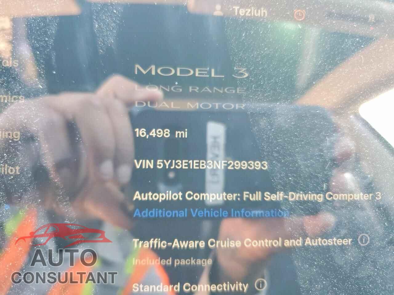 TESLA MODEL 3 2022 - 5YJ3E1EB3NF299393