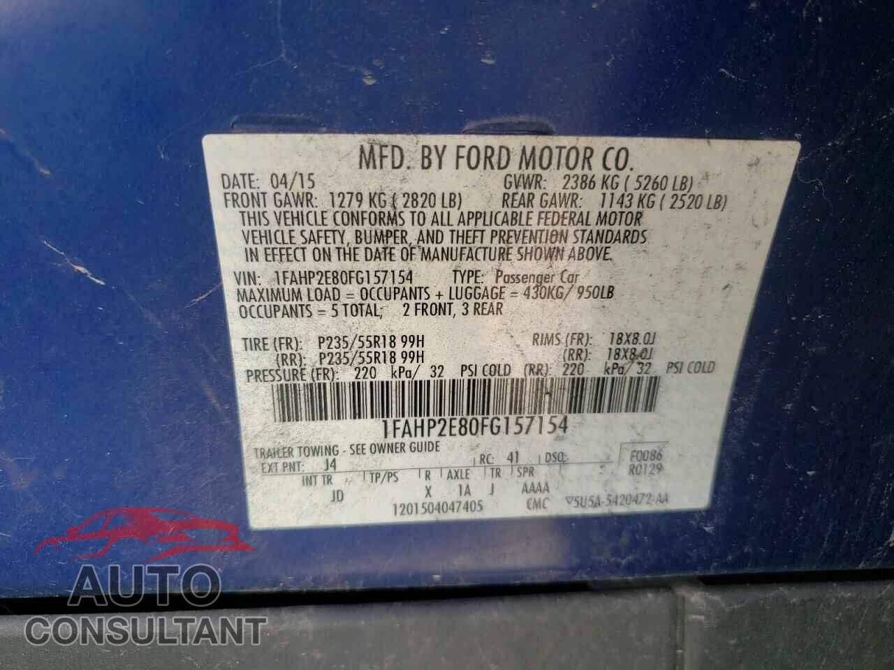 FORD TAURUS 2017 - 1FAHP2E80FG157154