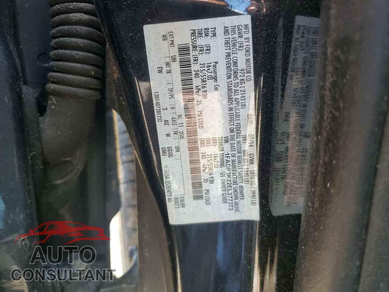 FORD FOCUS 2014 - 1FADP3K22EL377373