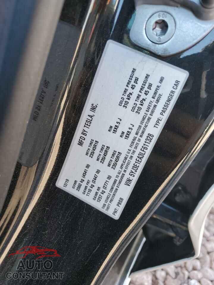 TESLA MODEL 3 2020 - 5YJ3E1EA3LF611328