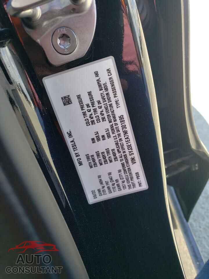 TESLA MODEL 3 2022 - 5YJ3E1EA7NF301895
