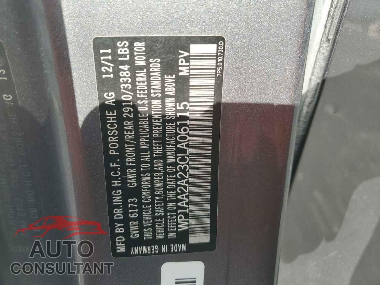 PORSCHE CAYENNE 2012 - WP1AA2A23CLA06115