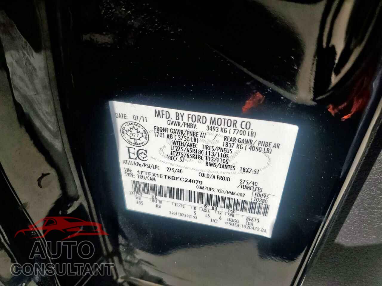 FORD F-150 2011 - 1FTFX1ET8BFC24079