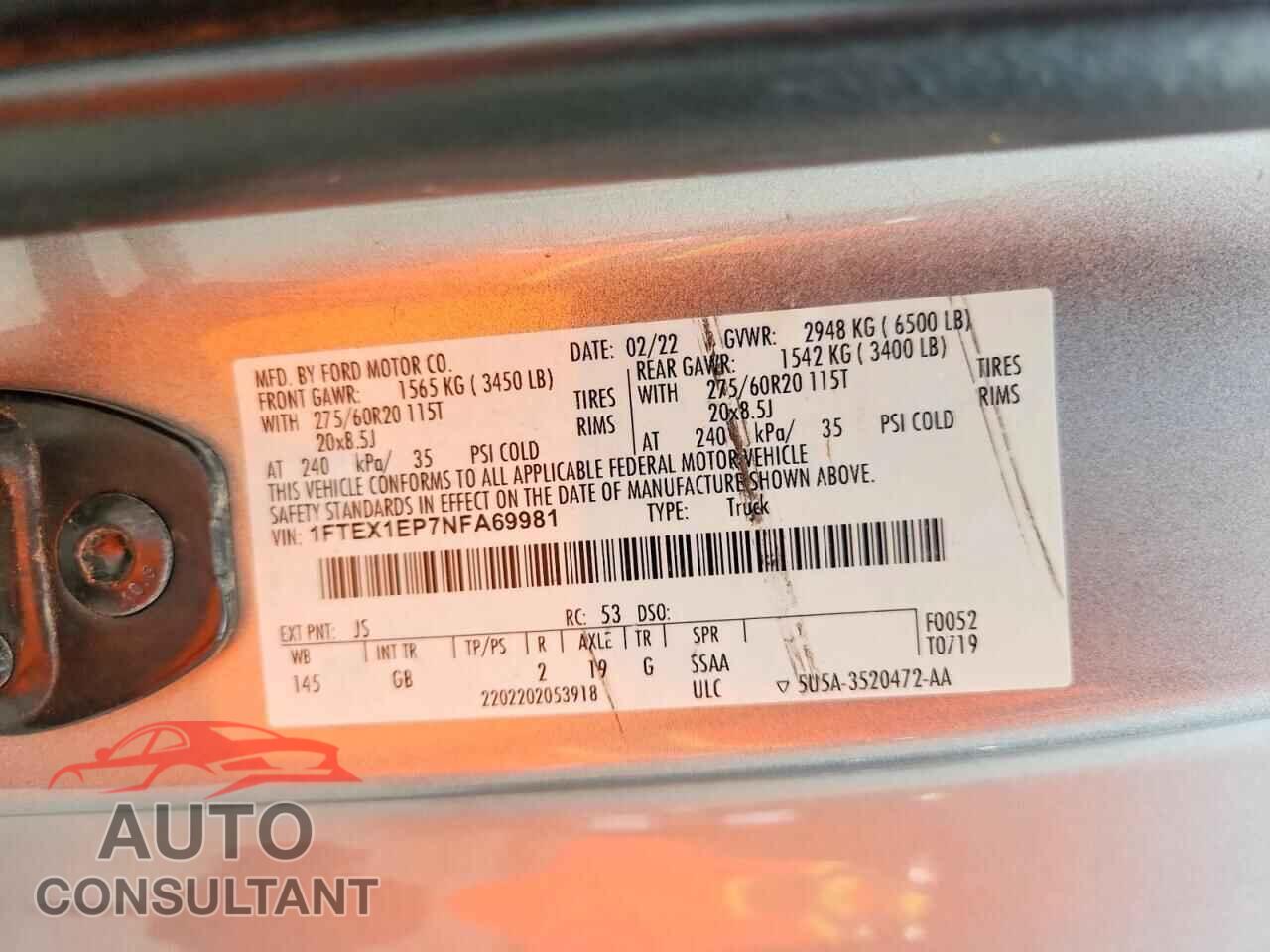 FORD F150 2022 - 1FTEX1EP7NFA69981