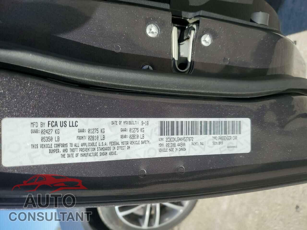 DODGE CHARGER 2019 - 2C3CDXJG4KH527872