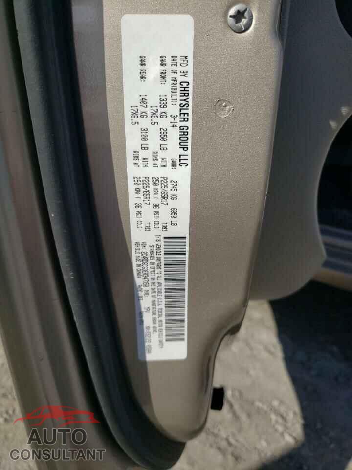 DODGE CARAVAN 2014 - 2C4RDGCG3ER347350