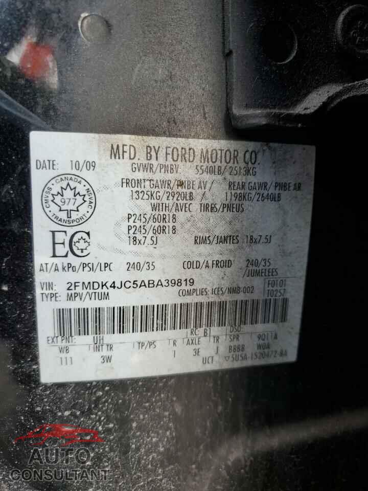 FORD EDGE 2010 - 2FMDK4JC5ABA39819