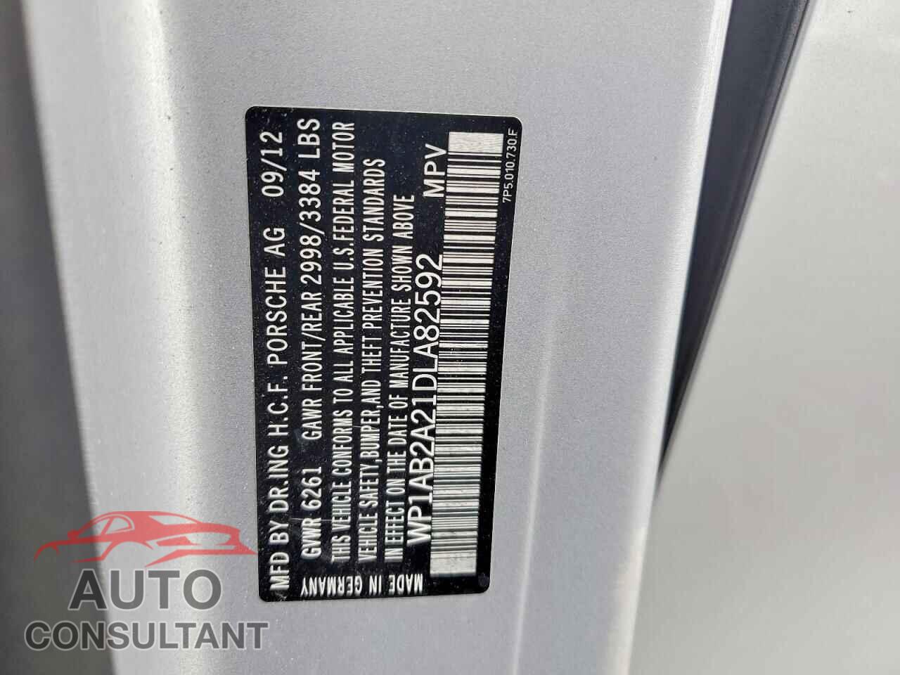 PORSCHE CAYENNE 2013 - WP1AB2A21DLA82592
