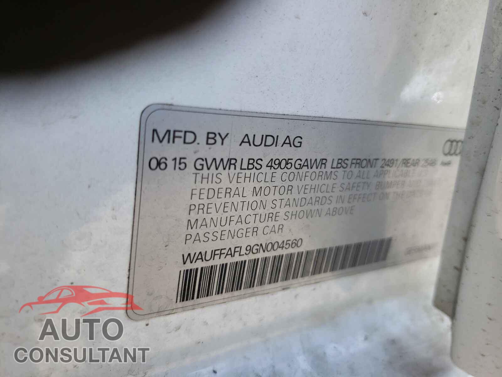 AUDI A4 2016 - WAUFFAFL9GN004560