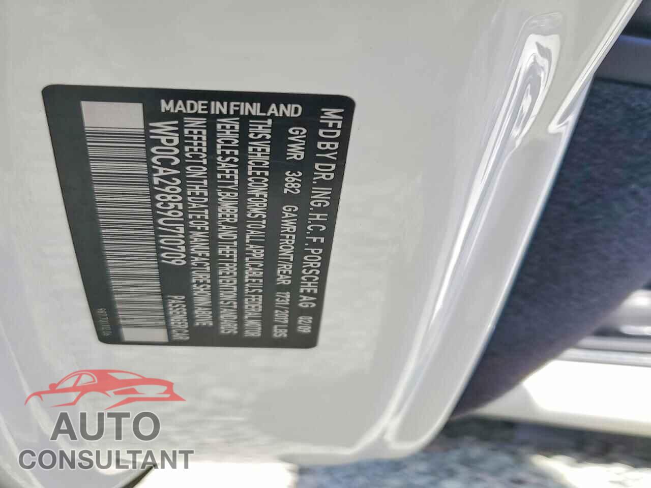 PORSCHE BOXSTER 2009 - WP0CA29859U710709