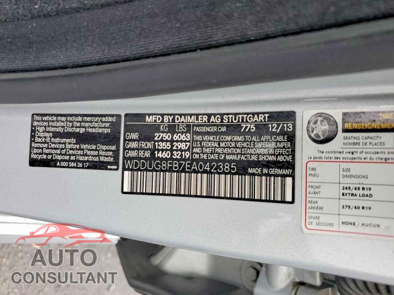 MERCEDES-BENZ S-CLASS 2014 - WDDUG8FB7EA042385