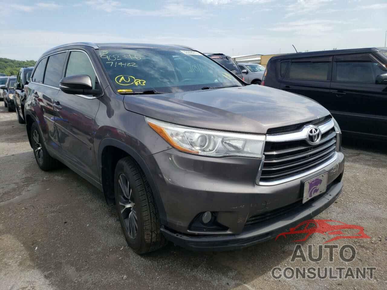 TOYOTA HIGHLANDER 2016 - 5TDJKRFH2GS225625