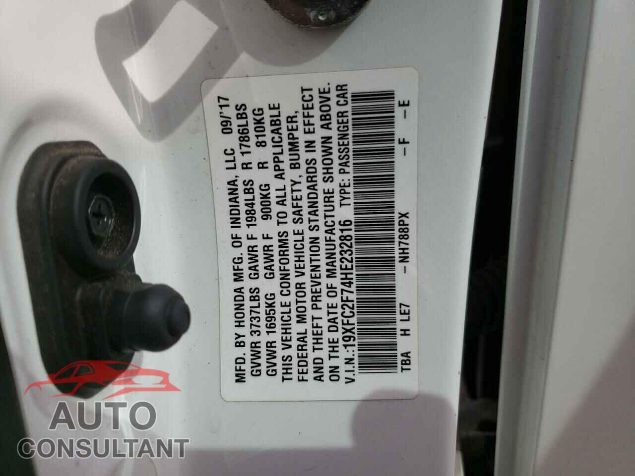 HONDA CIVIC 2017 - 19XFC2F74HE232816
