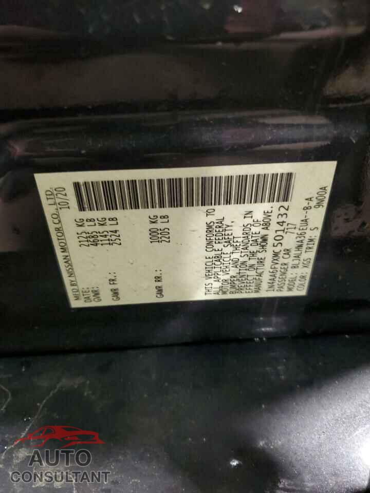 NISSAN MAXIMA 2021 - 1N4AA6FVXMC501432