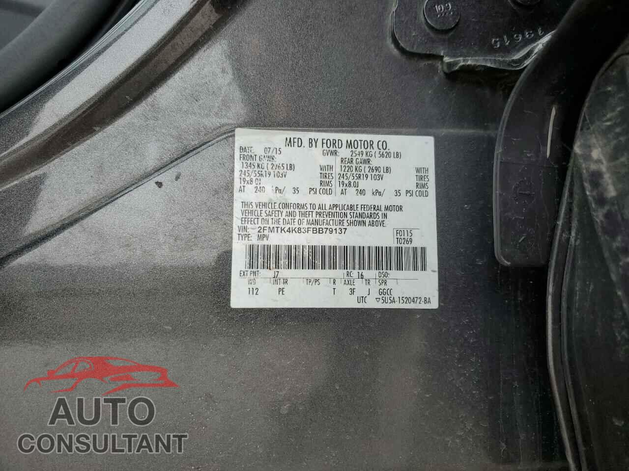 FORD EDGE 2015 - 2FMTK4K83FBB79137