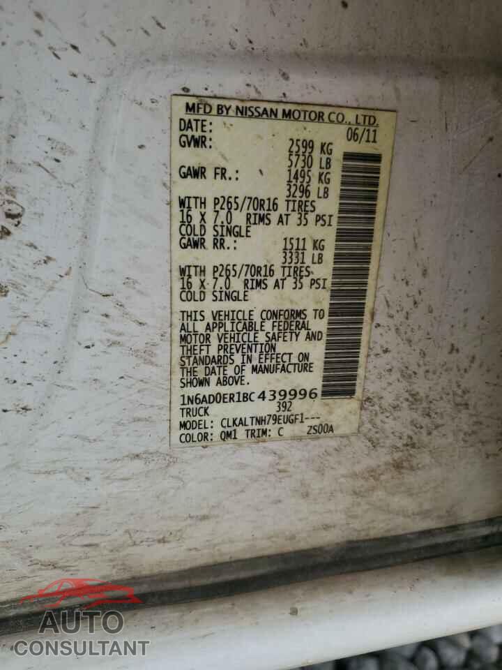 NISSAN FRONTIER 2011 - 1N6AD0ER1BC439996