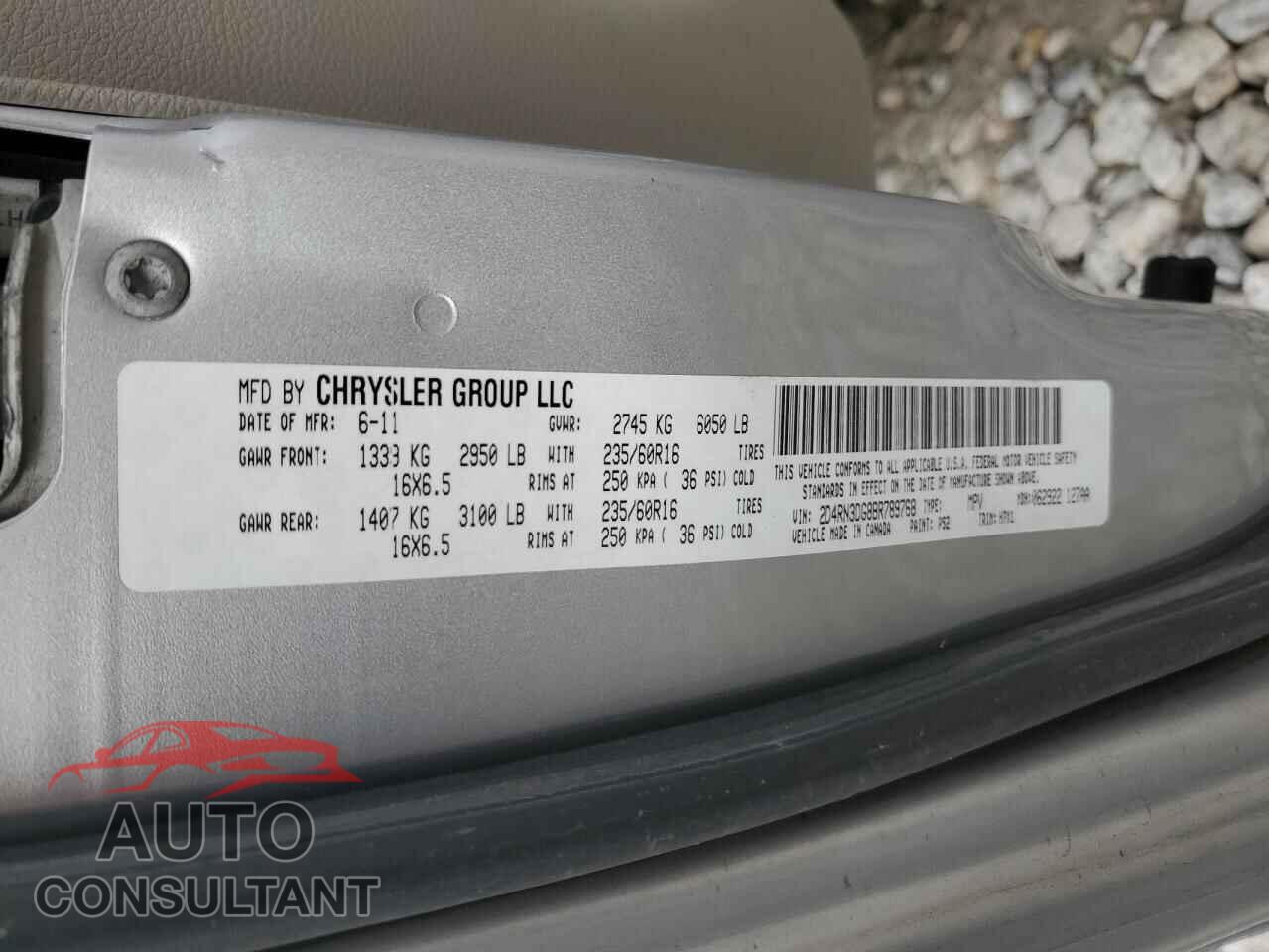 DODGE CARAVAN 2011 - 2D4RN3DG8BR789768