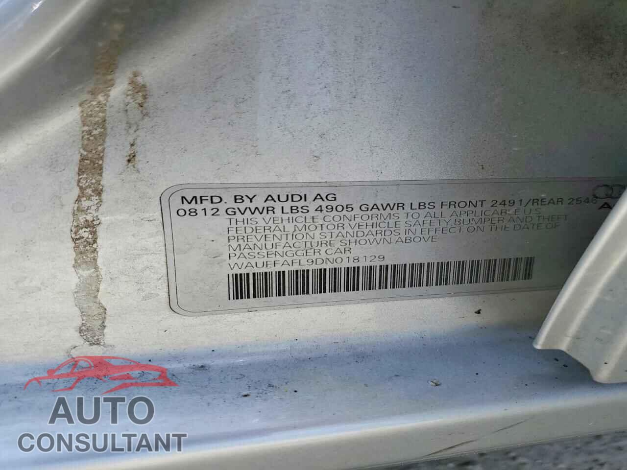 AUDI A4 2013 - WAUFFAFL9DN018129