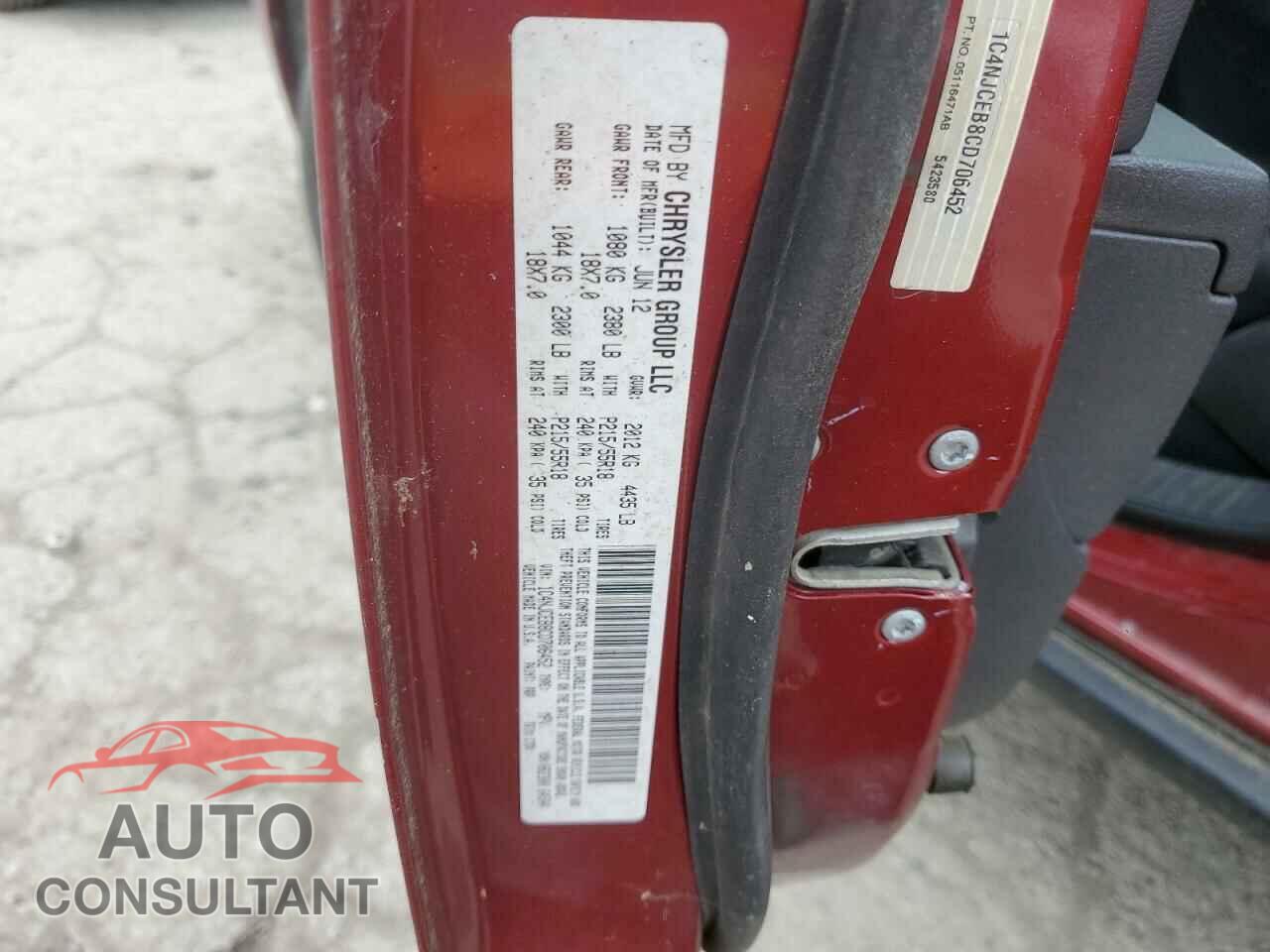 JEEP COMPASS 2012 - 1C4NJCEB8CD706452