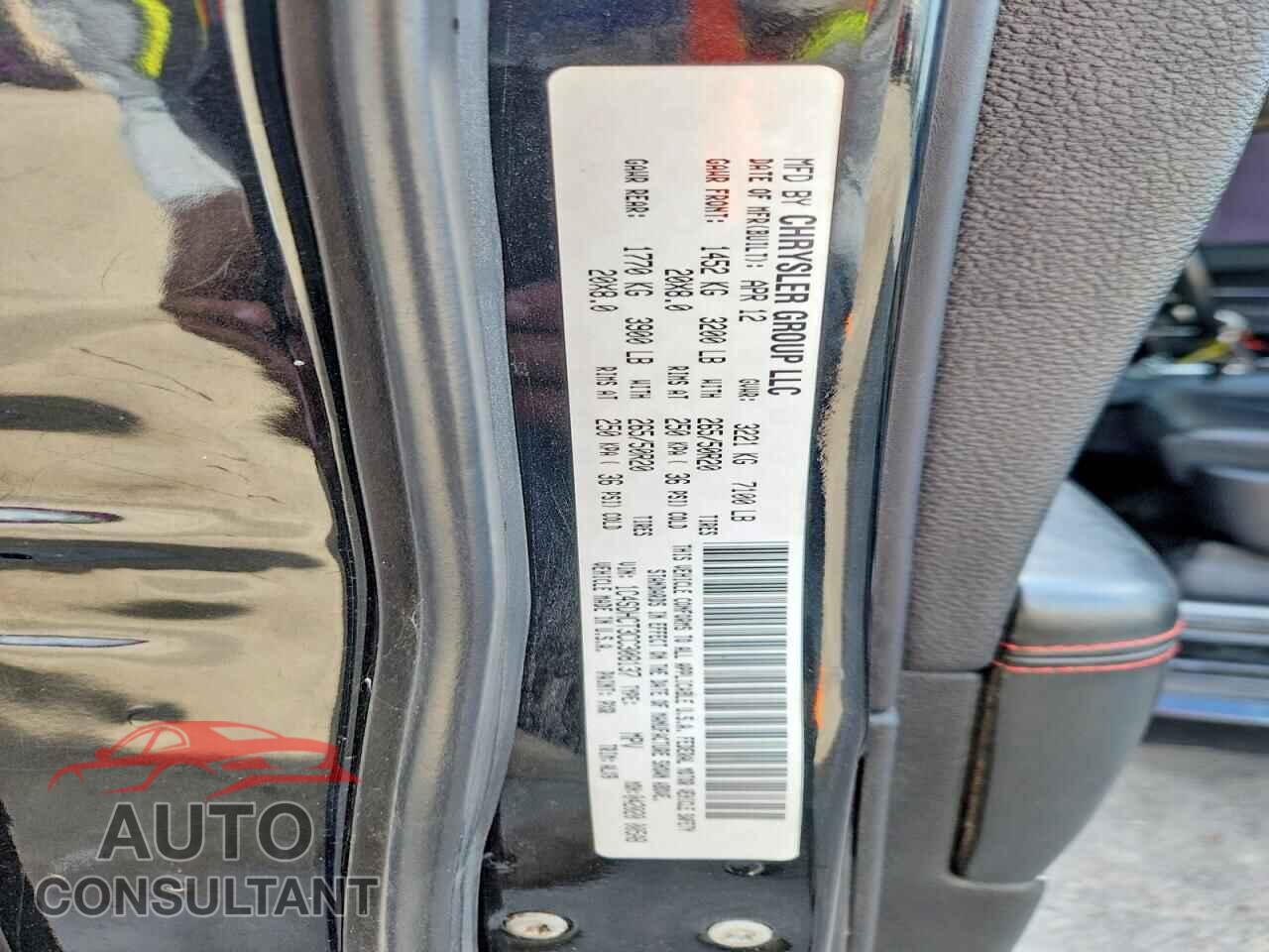 DODGE DURANGO 2012 - 1C4SDHCT3CC308137