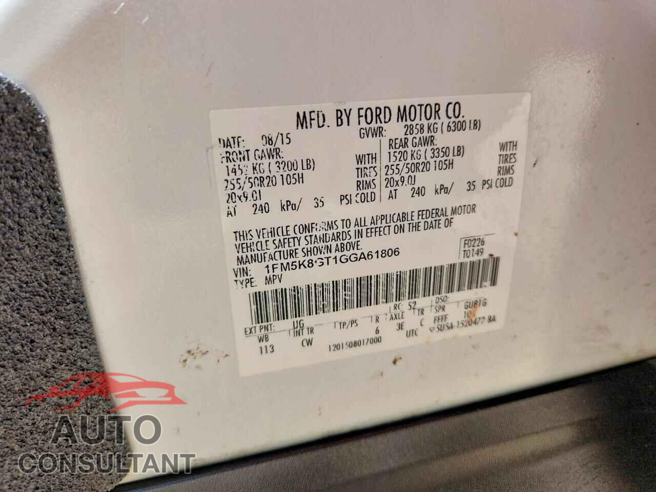 FORD EXPLORER 2016 - 1FM5K8GT1GGA61806