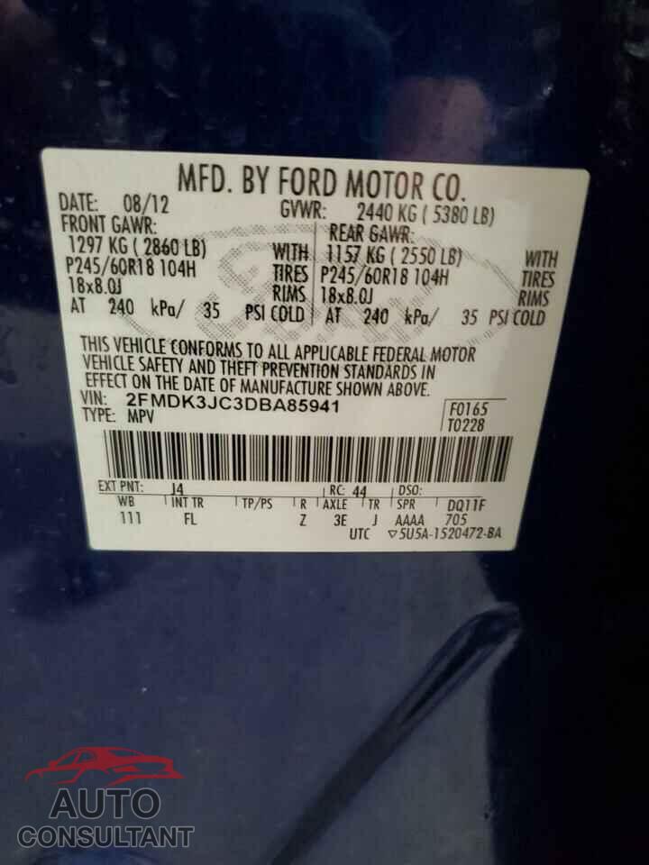 FORD EDGE 2013 - 2FMDK3JC3DBA85941