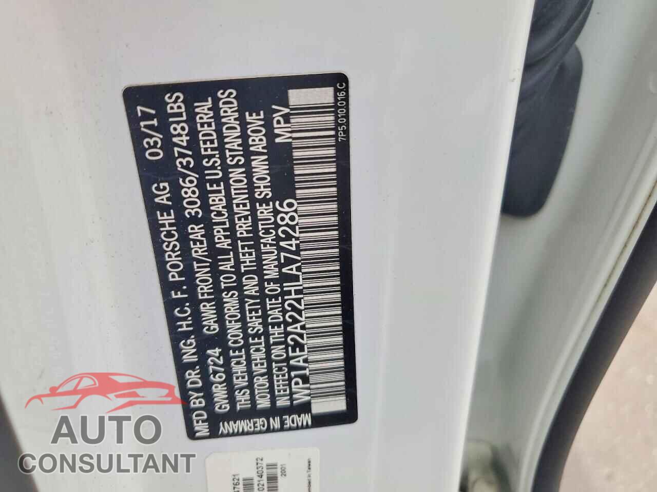 PORSCHE CAYENNE 2017 - WP1AE2A22HLA74286