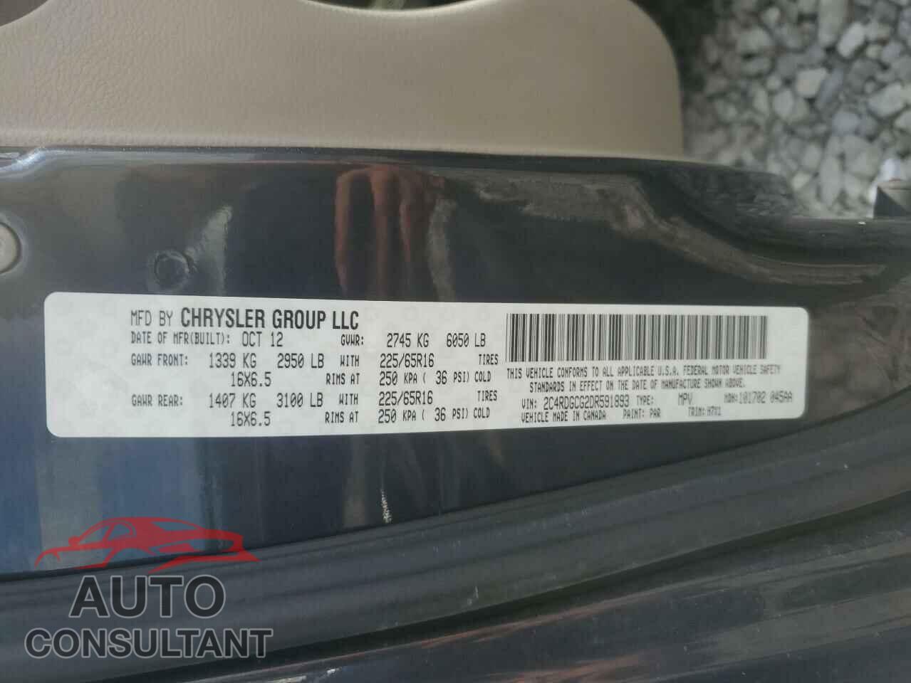 DODGE CARAVAN 2013 - 2C4RDGCG2DR591893