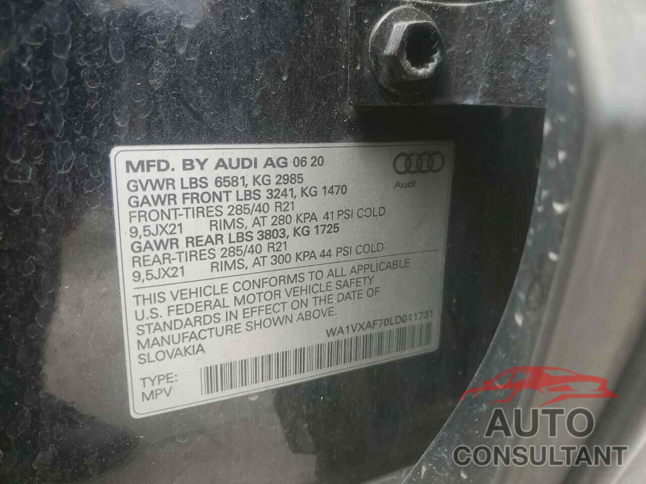 AUDI Q7 2020 - WA1VXAF70LD011731