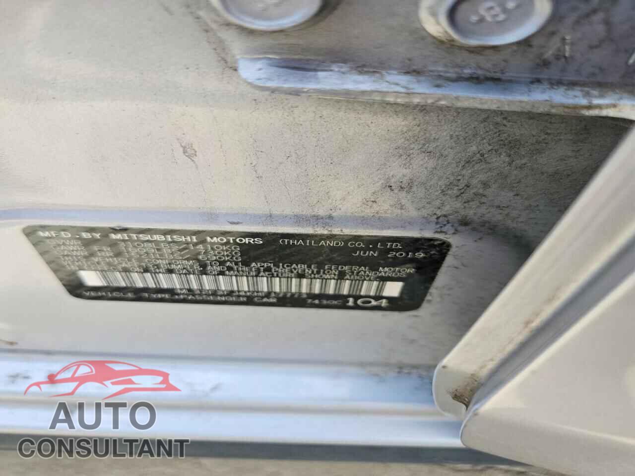 MITSUBISHI MIRAGE 2019 - ML32F3FJ4KHF17773