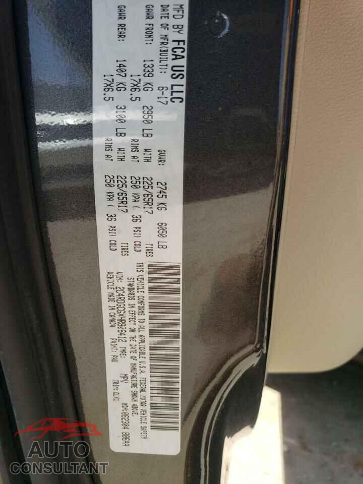 DODGE CARAVAN 2017 - 2C4RDGCGXHR806412
