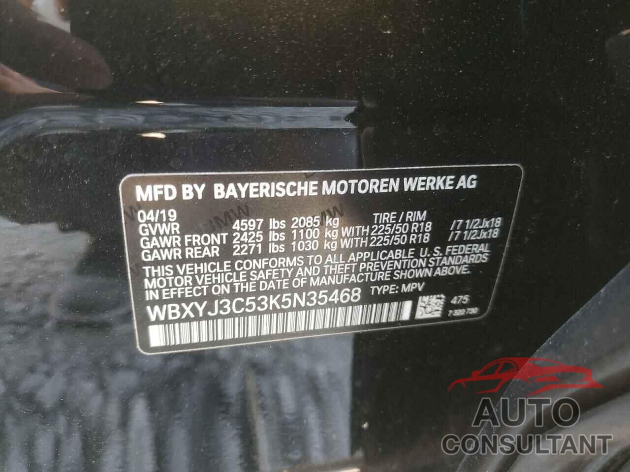 BMW X2 2019 - WBXYJ3C53K5N35468
