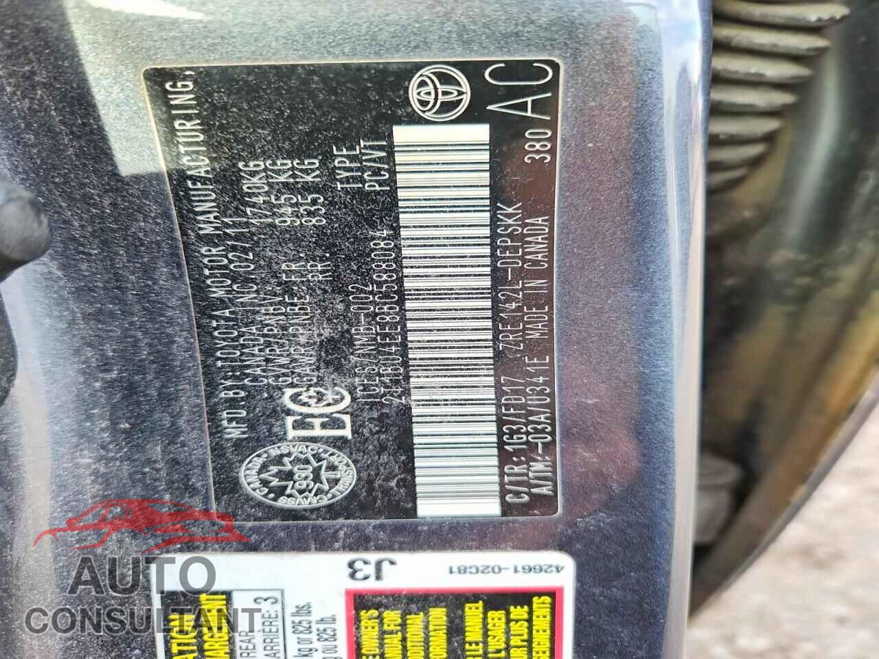 TOYOTA COROLLA 2011 - 2T1BU4EE8BC588084