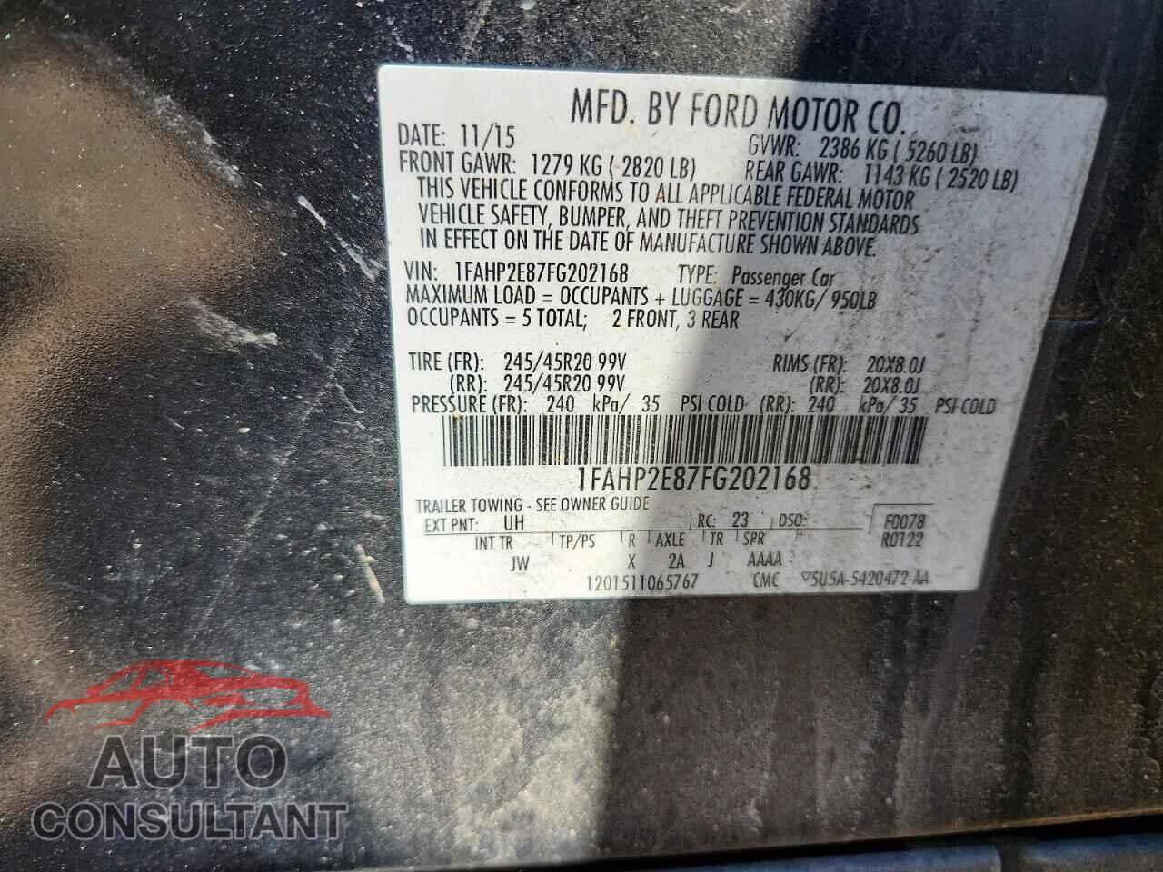 FORD TAURUS 2015 - 1FAHP2E87FG202168