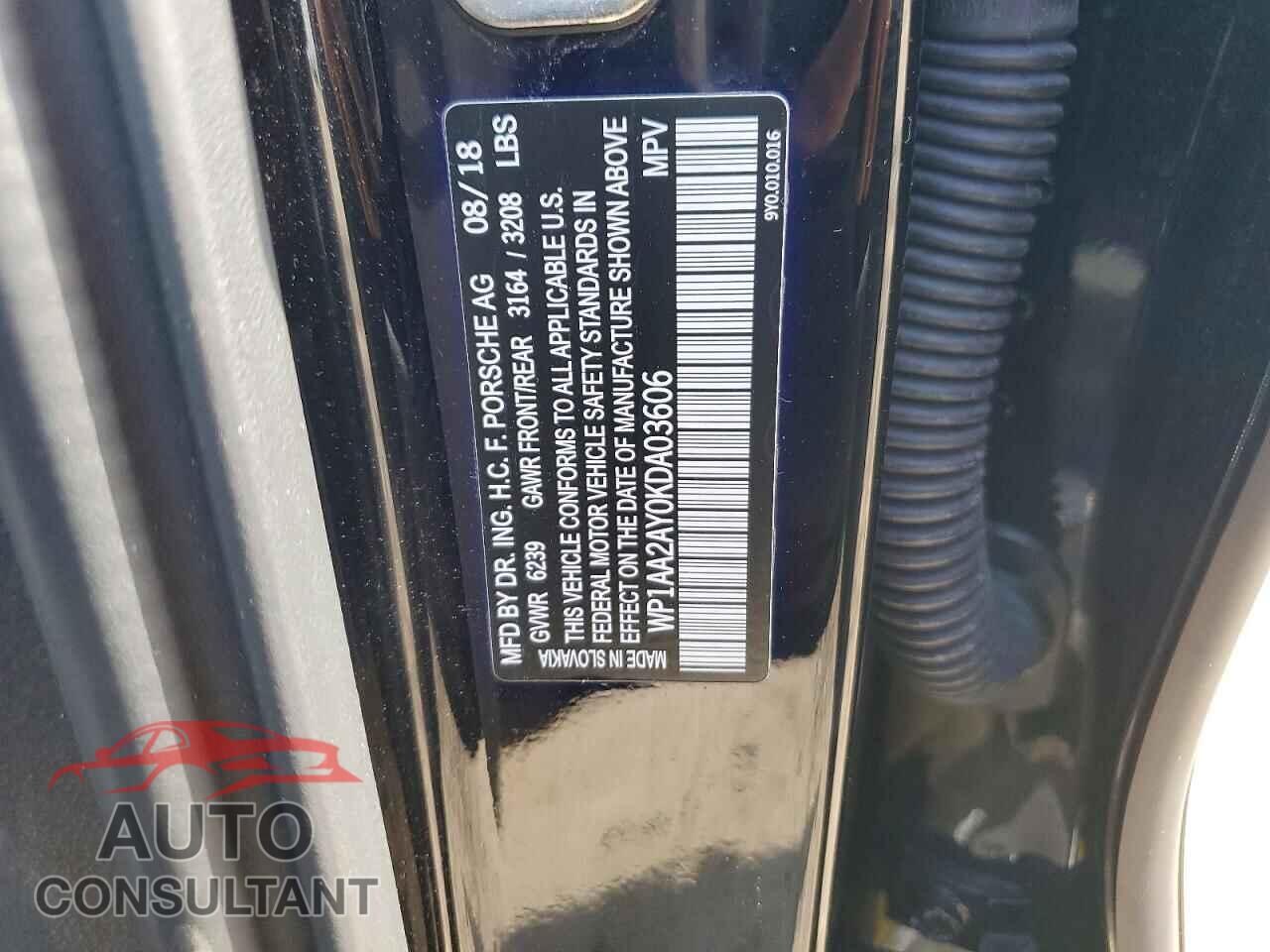 PORSCHE CAYENNE 2019 - WP1AA2AY0KDA03606