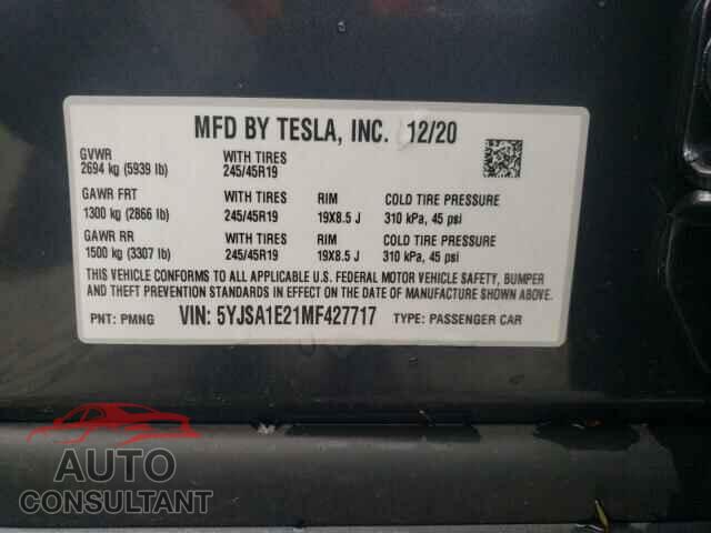 TESLA MODEL S 2021 - 5YJSA1E21MF427717