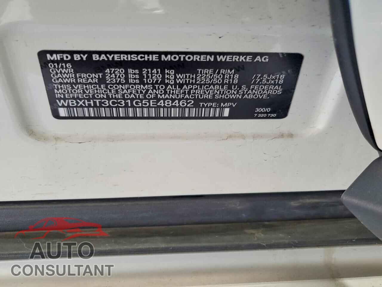 BMW X1 2016 - WBXHT3C31G5E48462
