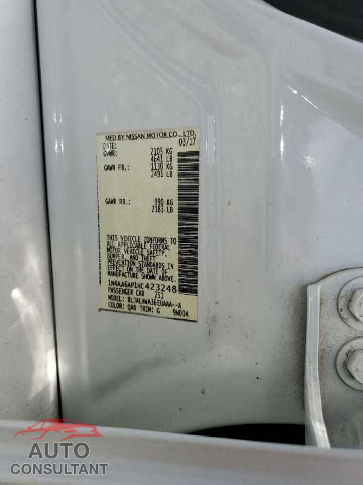 NISSAN MAXIMA 2017 - 1N4AA6AP1HC423248
