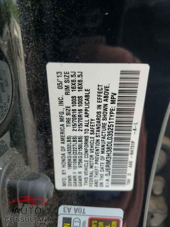 HONDA CRV 2013 - 5J6RM3H38DL035251