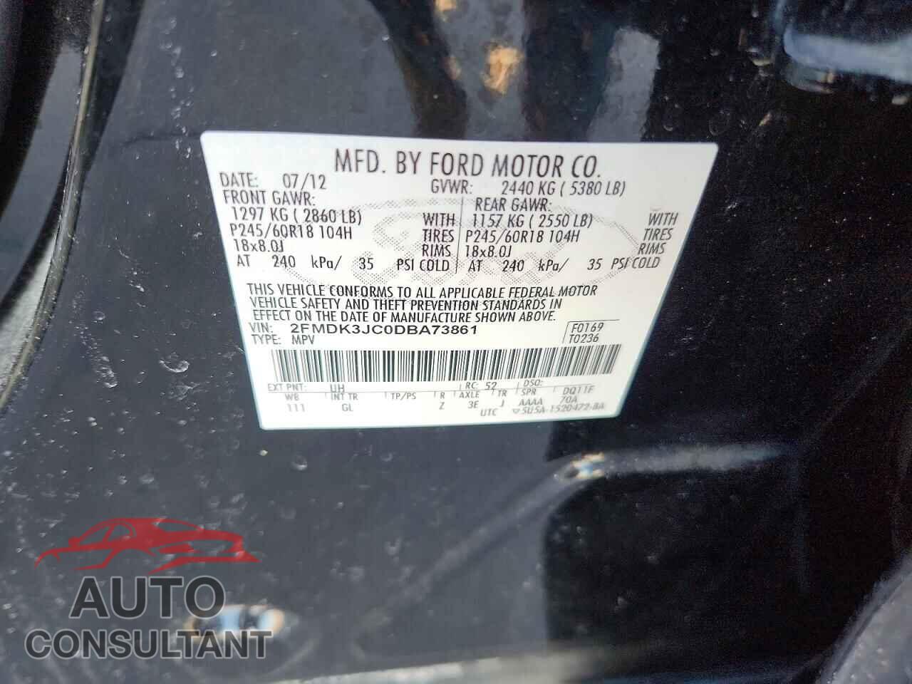 FORD EDGE 2013 - 2FMDK3JC0DBA73861