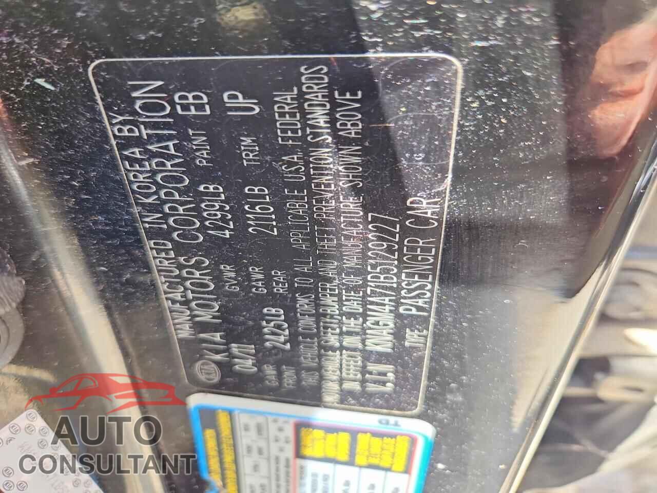 KIA OPTIMA 2011 - KNAGM4A71B5129227