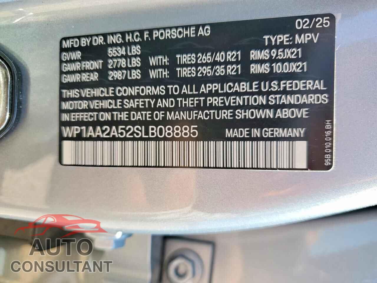 PORSCHE MACAN 2025 - WP1AA2A52SLB08885
