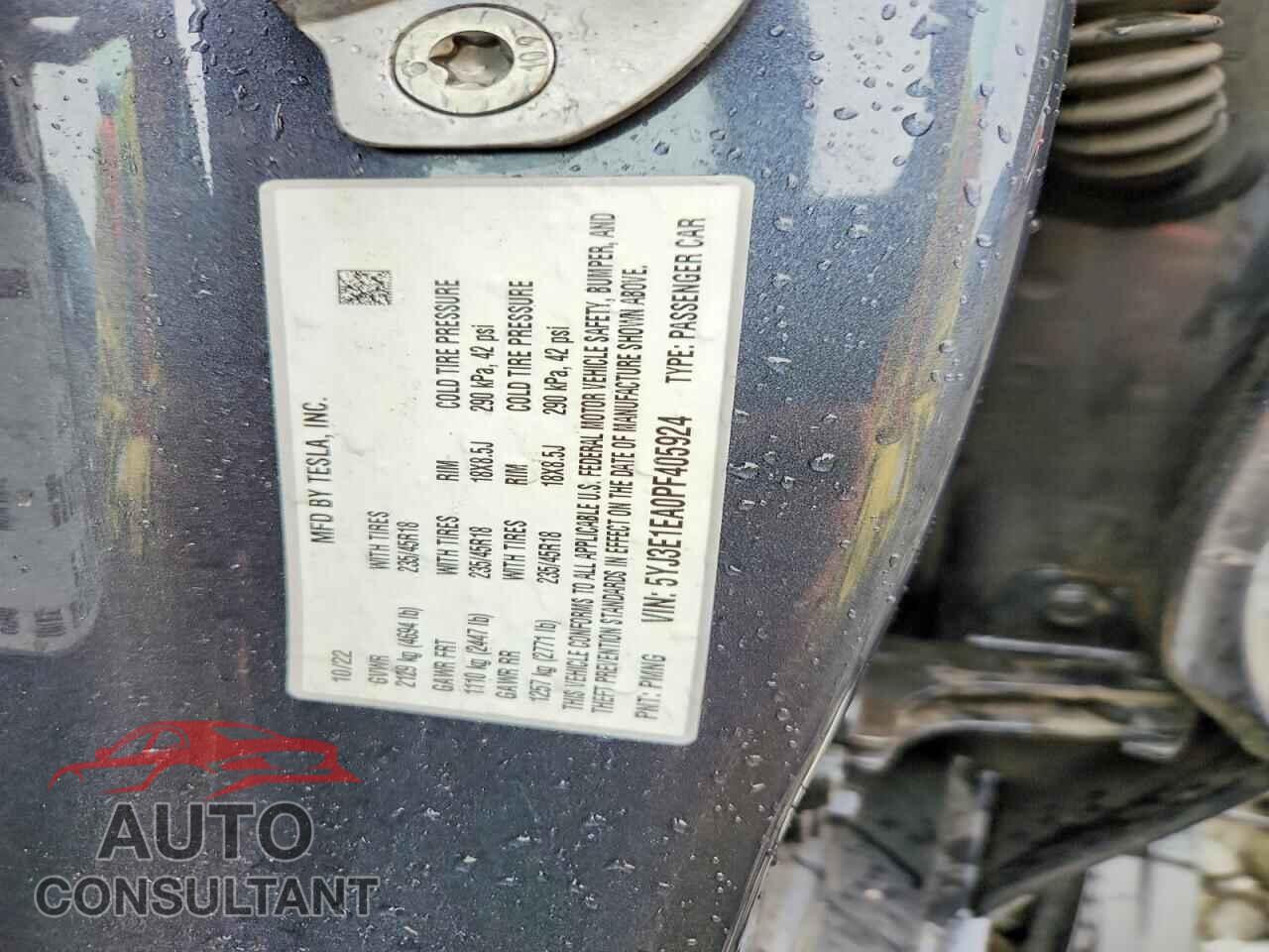 TESLA MODEL 3 2023 - 5YJ3E1EA0PF405924