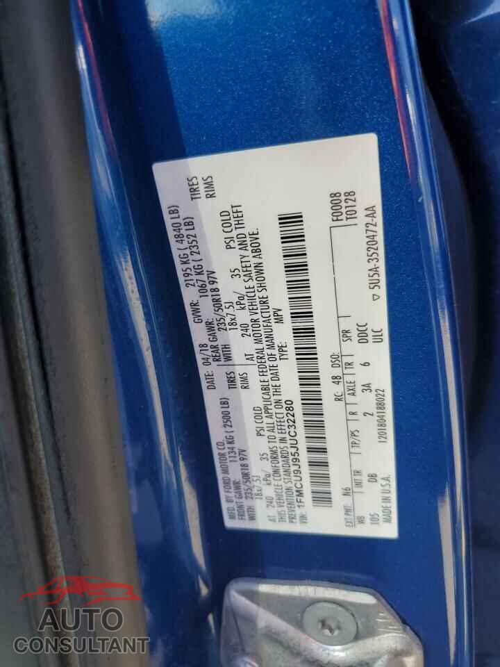 FORD ESCAPE 2018 - 1FMCU9J95JUC32280