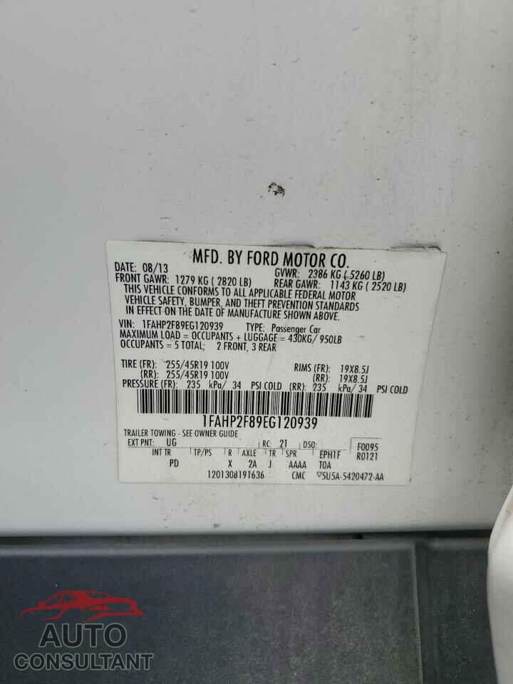 FORD TAURUS 2014 - 1FAHP2F89EG120939