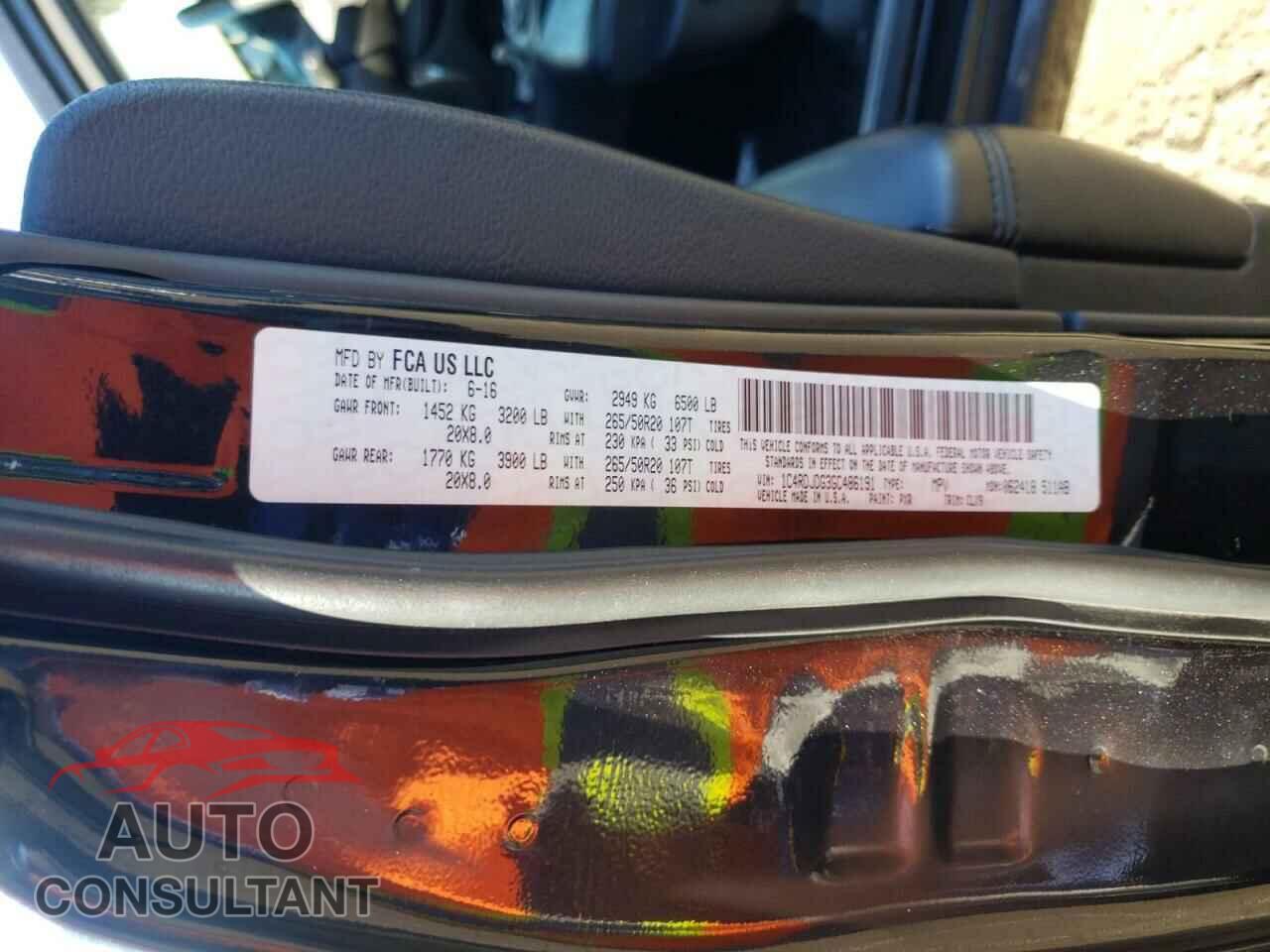 DODGE DURANGO 2016 - 1C4RDJDG3GC486191