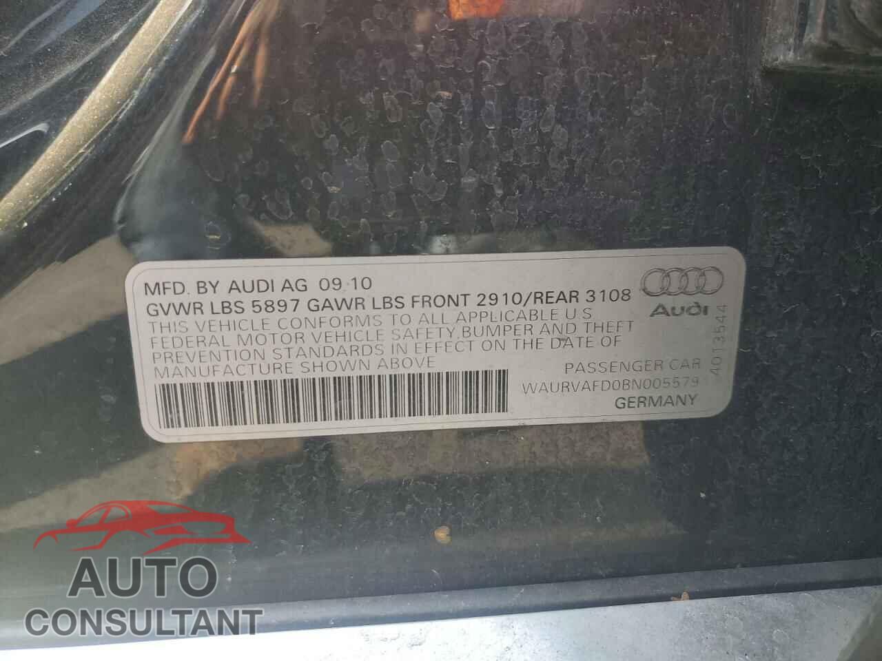 AUDI A8 2011 - WAURVAFD0BN005579