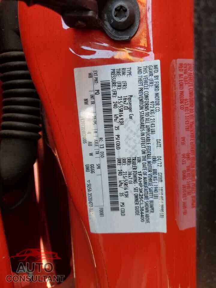 FORD FOCUS 2012 - 1FAHP3K25CL384400