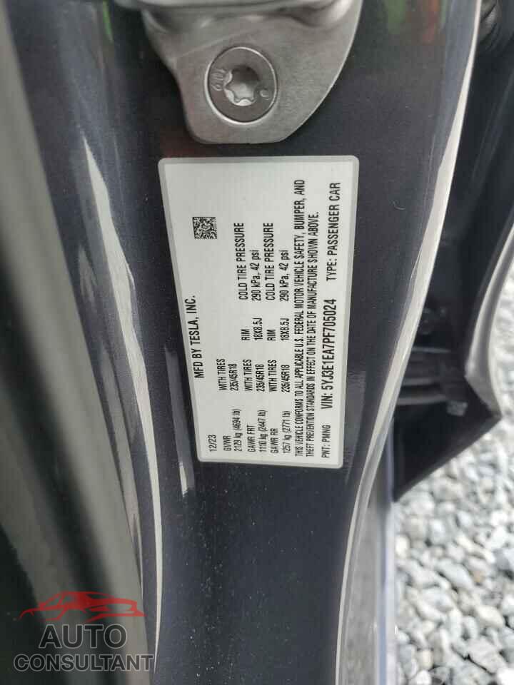 TESLA MODEL 3 2023 - 5YJ3E1EA7PF705024