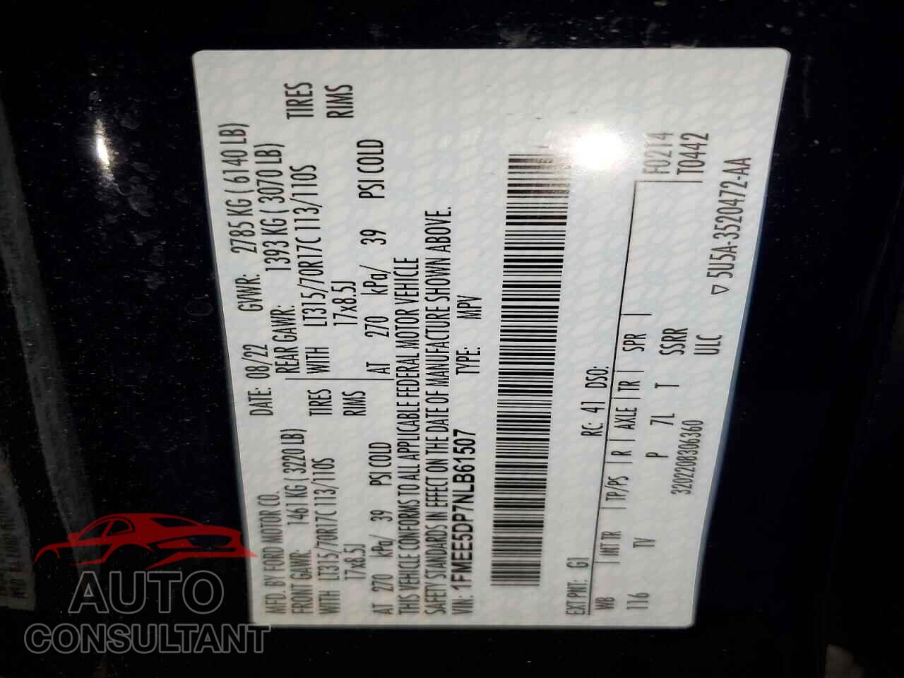 FORD BRONCO 2022 - 1FMEE5DP7NLB61507